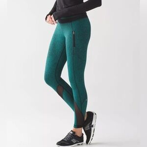 LULULEMON Inspire Tight Spray Jacquard Hunter Green Black